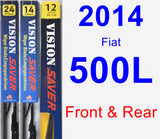 Front & Rear Wiper Blade Pack for 2014 Fiat 500L - Vision Saver