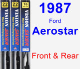 Front & Rear Wiper Blade Pack for 1987 Ford Aerostar - Vision Saver