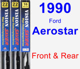 Front & Rear Wiper Blade Pack for 1990 Ford Aerostar - Vision Saver