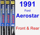 Front & Rear Wiper Blade Pack for 1991 Ford Aerostar - Vision Saver