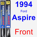 Front Wiper Blade Pack for 1994 Ford Aspire - Vision Saver