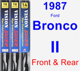 Front & Rear Wiper Blade Pack for 1987 Ford Bronco II - Vision Saver