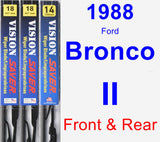 Front & Rear Wiper Blade Pack for 1988 Ford Bronco II - Vision Saver