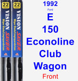 Front Wiper Blade Pack for 1992 Ford E-150 Econoline Club Wagon - Vision Saver