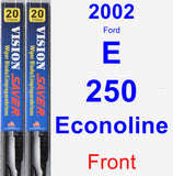 Front Wiper Blade Pack for 2002 Ford E-250 Econoline - Vision Saver