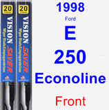 Front Wiper Blade Pack for 1998 Ford E-250 Econoline - Vision Saver