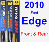 Front & Rear Wiper Blade Pack for 2010 Ford Edge - Vision Saver