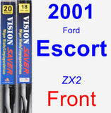 Front Wiper Blade Pack for 2001 Ford Escort - Vision Saver