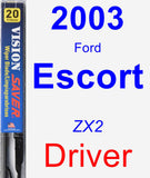 Driver Wiper Blade for 2003 Ford Escort - Vision Saver