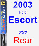 Rear Wiper Blade for 2003 Ford Escort - Vision Saver