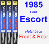 Front & Rear Wiper Blade Pack for 1985 Ford Escort - Vision Saver