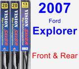 Front & Rear Wiper Blade Pack for 2007 Ford Explorer - Vision Saver