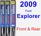 Front & Rear Wiper Blade Pack for 2009 Ford Explorer - Vision Saver