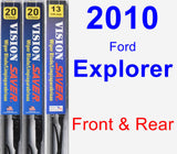 Front & Rear Wiper Blade Pack for 2010 Ford Explorer - Vision Saver