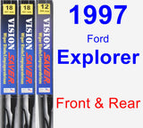 Front & Rear Wiper Blade Pack for 1997 Ford Explorer - Vision Saver
