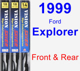 Front & Rear Wiper Blade Pack for 1999 Ford Explorer - Vision Saver