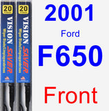 Front Wiper Blade Pack for 2001 Ford F650 - Vision Saver