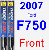 Front Wiper Blade Pack for 2007 Ford F750 - Vision Saver