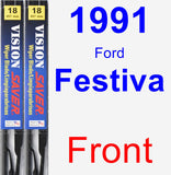 Front Wiper Blade Pack for 1991 Ford Festiva - Vision Saver