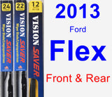Front & Rear Wiper Blade Pack for 2013 Ford Flex - Vision Saver