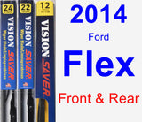 Front & Rear Wiper Blade Pack for 2014 Ford Flex - Vision Saver