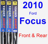 Front & Rear Wiper Blade Pack for 2010 Ford Focus - Vision Saver