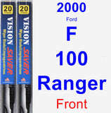 Front Wiper Blade Pack for 2000 Ford F-100 Ranger - Vision Saver