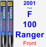 Front Wiper Blade Pack for 2001 Ford F-100 Ranger - Vision Saver