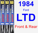 Front & Rear Wiper Blade Pack for 1984 Ford LTD - Vision Saver