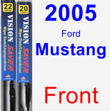 Front Wiper Blade Pack for 2005 Ford Mustang - Vision Saver
