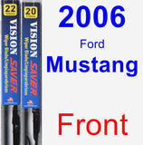 Front Wiper Blade Pack for 2006 Ford Mustang - Vision Saver