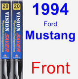 Front Wiper Blade Pack for 1994 Ford Mustang - Vision Saver