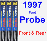 Front & Rear Wiper Blade Pack for 1997 Ford Probe - Vision Saver