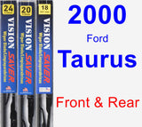 Front & Rear Wiper Blade Pack for 2000 Ford Taurus - Vision Saver
