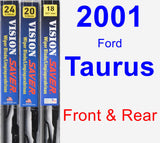 Front & Rear Wiper Blade Pack for 2001 Ford Taurus - Vision Saver