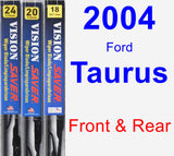 Front & Rear Wiper Blade Pack for 2004 Ford Taurus - Vision Saver