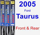 Front & Rear Wiper Blade Pack for 2005 Ford Taurus - Vision Saver