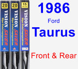 Front & Rear Wiper Blade Pack for 1986 Ford Taurus - Vision Saver