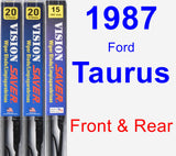 Front & Rear Wiper Blade Pack for 1987 Ford Taurus - Vision Saver