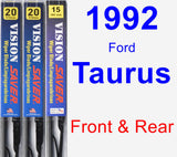 Front & Rear Wiper Blade Pack for 1992 Ford Taurus - Vision Saver