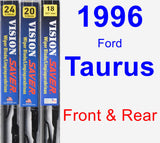 Front & Rear Wiper Blade Pack for 1996 Ford Taurus - Vision Saver