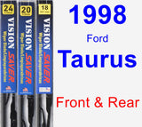 Front & Rear Wiper Blade Pack for 1998 Ford Taurus - Vision Saver