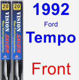 Front Wiper Blade Pack for 1992 Ford Tempo - Vision Saver