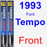 Front Wiper Blade Pack for 1993 Ford Tempo - Vision Saver