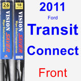 Front Wiper Blade Pack for 2011 Ford Transit Connect - Vision Saver