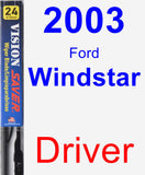 Driver Wiper Blade for 2003 Ford Windstar - Vision Saver