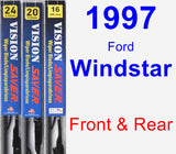 Front & Rear Wiper Blade Pack for 1997 Ford Windstar - Vision Saver