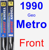 Front Wiper Blade Pack for 1990 Geo Metro - Vision Saver