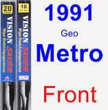 Front Wiper Blade Pack for 1991 Geo Metro - Vision Saver