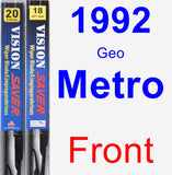 Front Wiper Blade Pack for 1992 Geo Metro - Vision Saver